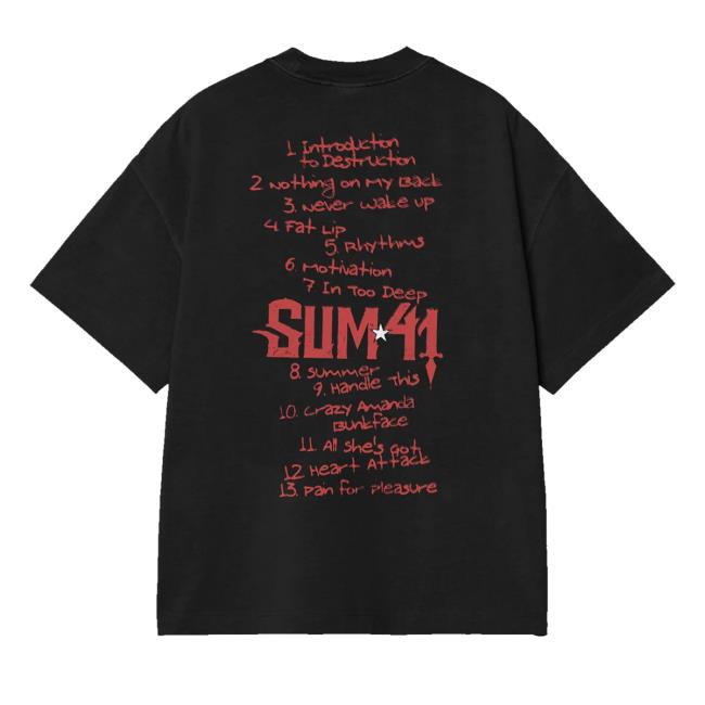 Sum41 Merch Shop Aknf Tracklist Tee Shirt
