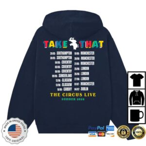 Take That Merch The Circus Live Navy Hoodies