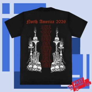 White Chapel Band Merch Shop North America 2026 Tour Black T-Shirt