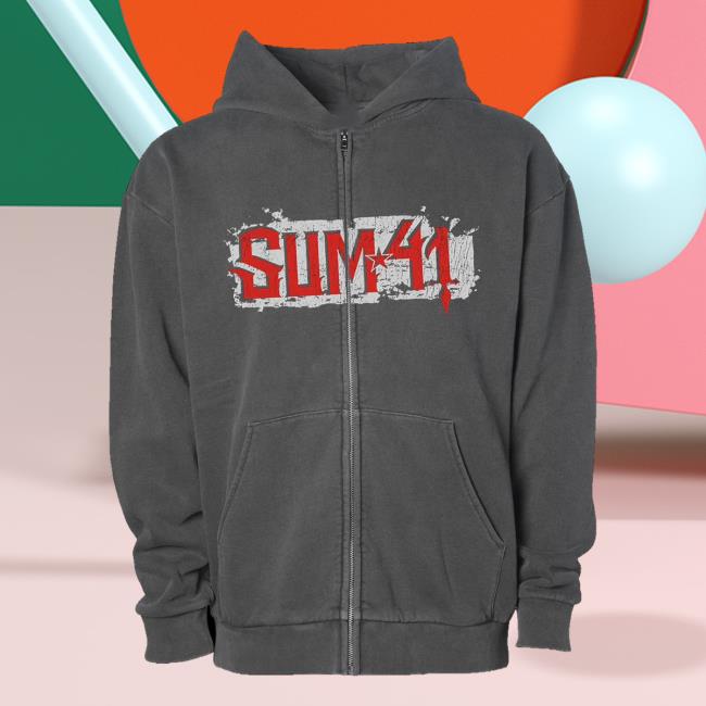 Sum41 Merch Shop Store Aknf 25Th Anniversary Zip Up Hoodies