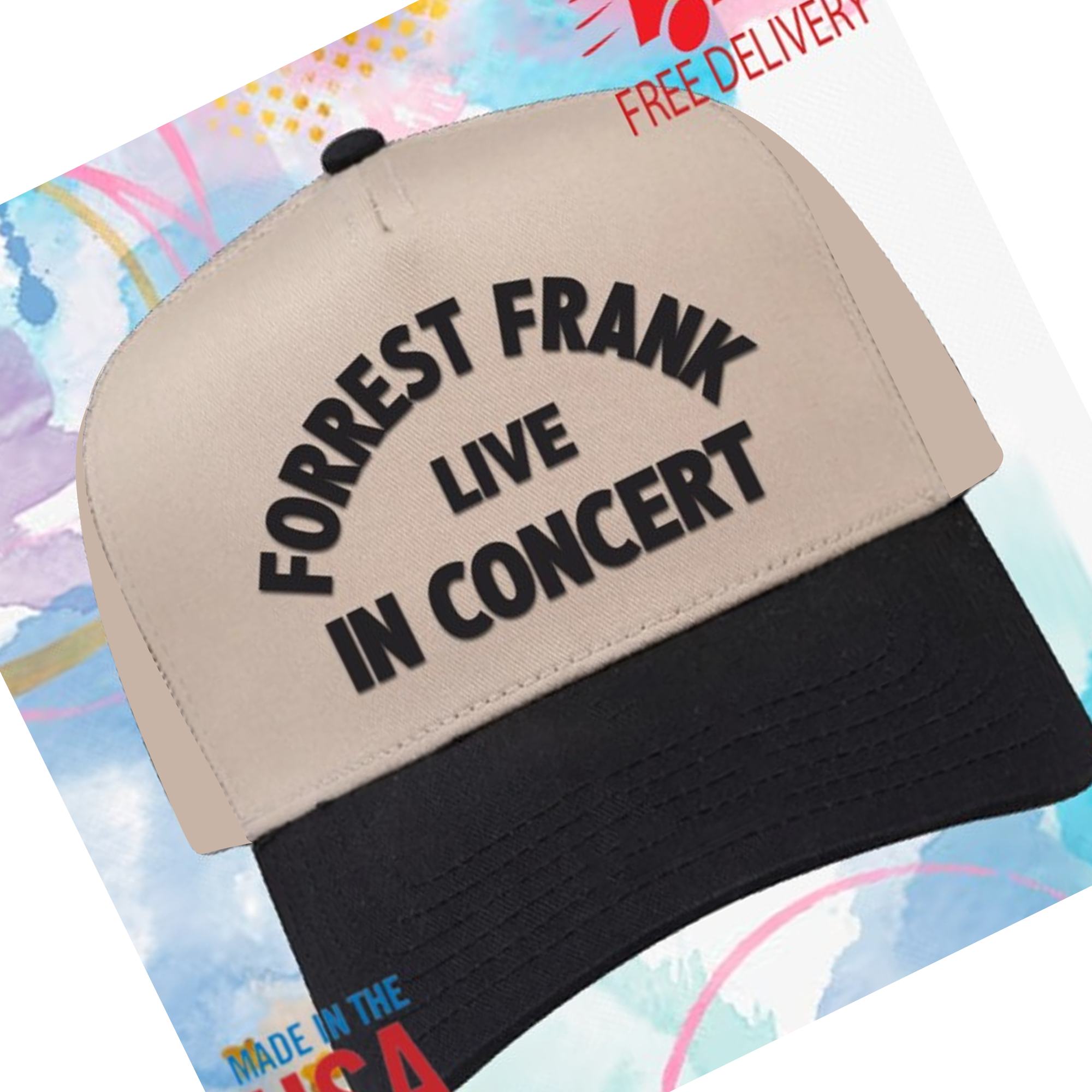 Forrest Frank Store Merch Forrest Frank Live Black & Khaki Hats Forrest Frank Store Merch Forrest Frank Live Black & Khaki Hats