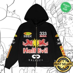 333 Halfevil Merch Shop Racer Zip Up Hoodie