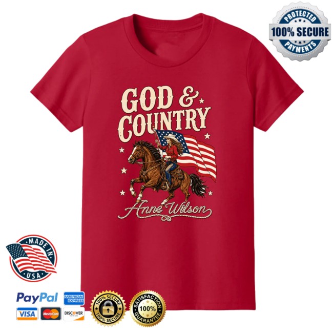 Anne Wilson Store Merch God & Country Youth Shirt (Red)