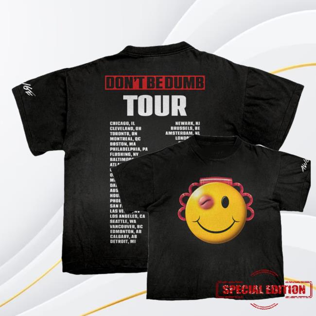 Awge Merch Shop Store Don't Be Dumb Tour Smiley Dateback T-Shirt