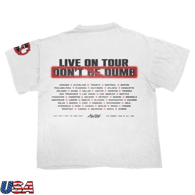 Awge Merch Store Don't Be Dumb Tour Airbrush Dateback T-Shirt 4 Awge Merch Store Don't Be Dumb Tour Airbrush Dateback T-Shirt