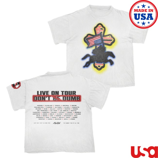 Awge Merch Store Don't Be Dumb Tour Airbrush Dateback T-Shirt 5 Awge Merch Store Don't Be Dumb Tour Airbrush Dateback T-Shirt