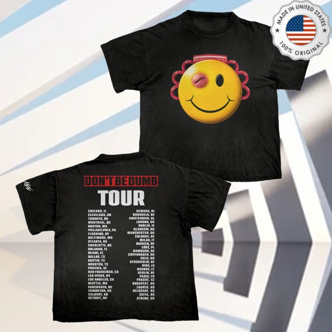 Awge Merch Store Don't Be Dumb Tour Smiley Dateback T-Shirt 5 Awge Merch Store Don't Be Dumb Tour Smiley Dateback T-Shirt