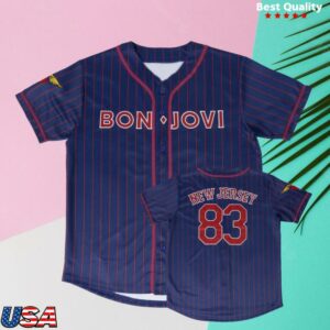 Bon Jovi Merch Shop Bon Jovi Blue Baseball Jersey