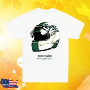 Boys Get Sad Too Store Merch Helmet Shirt White