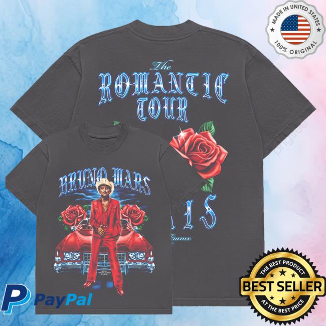 Bruno Mars Merch Shop Paris The Romantic Limited Edition Tour Tee 3 Bruno Mars Merch Shop Paris The Romantic Limited Edition Tour Tee