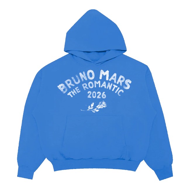 Bruno Mars Store Merch The Romantic Tour Blue Hoodie 3 Bruno Mars Store Merch The Romantic Tour Blue Hoodie