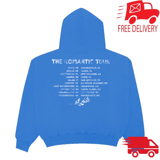 Bruno Mars Store Merch The Romantic Tour Blue Hoodie 4 Bruno Mars Store Merch The Romantic Tour Blue Hoodie