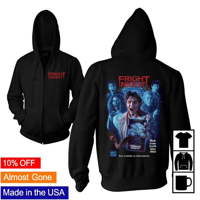Cavitycolors Merch Store Fright Night Vhs Horror Ad Zip-Up Hoodie 2 Cavitycolors Merch Store Fright Night Vhs Horror Ad Zip-Up Hoodie