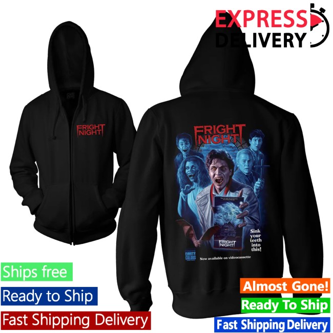 Cavitycolors Merch Store Fright Night Vhs Horror Ad Zip-Up Hoodie 3 Cavitycolors Merch Store Fright Night Vhs Horror Ad Zip-Up Hoodie
