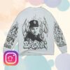 Chris Brown Store Merch Chris Brown R&B Tour Flame White Longsleeve Tee