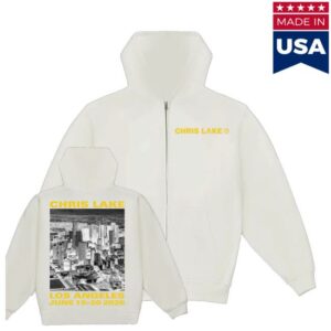 Chris Lake Merch Store La '26 Zip-Up Hoodie White