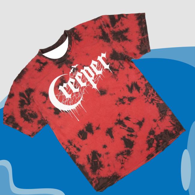 Creeper Cult Merch Shop Logo Tie Dye Tee Redblack