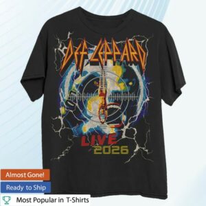 Def Leppard Store Merch 2026 Era Black T-Shirt