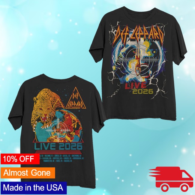 Def Leppard Store Merch 2026 Era Black T-Shirt 5 Def Leppard Store Merch 2026 Era Black T-Shirt