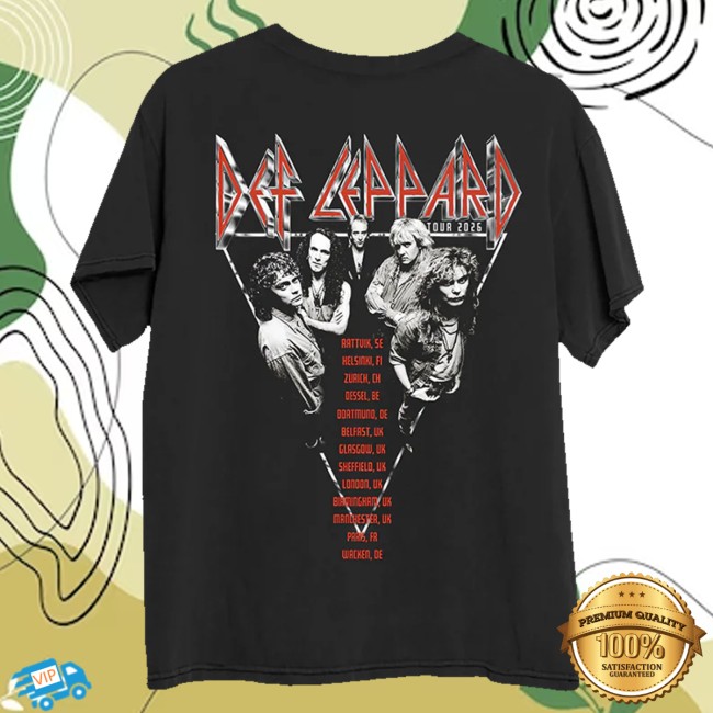 Def Leppard Store Merch Chrome Logo Live 2026 Black T-Shirt 4 Def Leppard Store Merch Chrome Logo Live 2026 Black T-Shirt