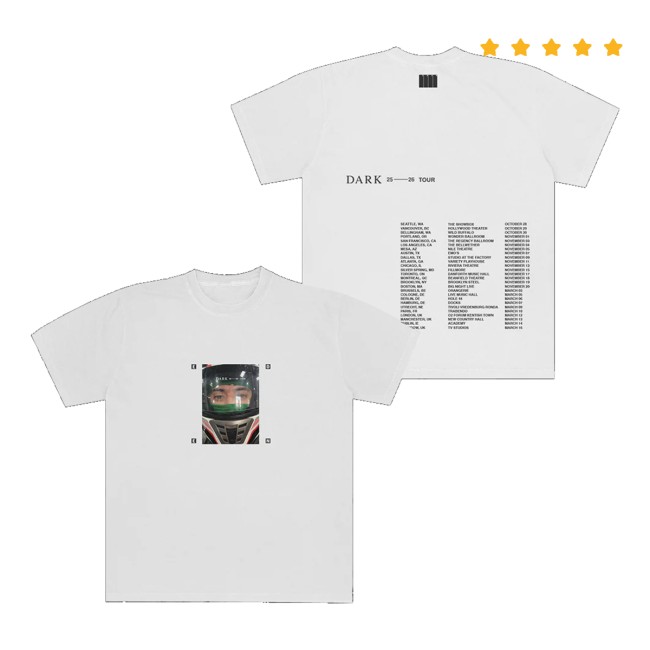 Eden Store Merch Dark Helmet Tour Shirt White 2 Eden Store Merch Dark Helmet Tour Shirt White