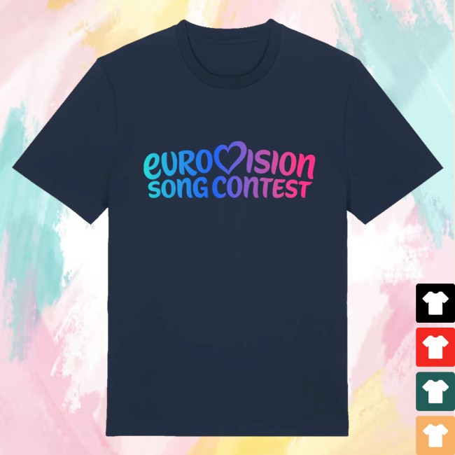 Eurovision Merch Store Gradient Logo T-Shirt Navy 2 Eurovision Merch Store Gradient Logo T-Shirt Navy