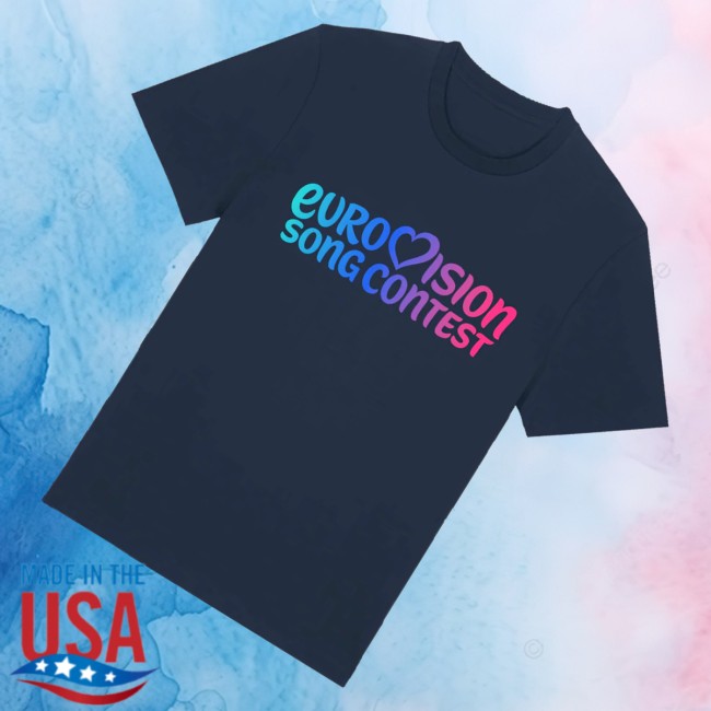 Eurovision Merch Store Gradient Logo T-Shirt Navy 3 Eurovision Merch Store Gradient Logo T-Shirt Navy