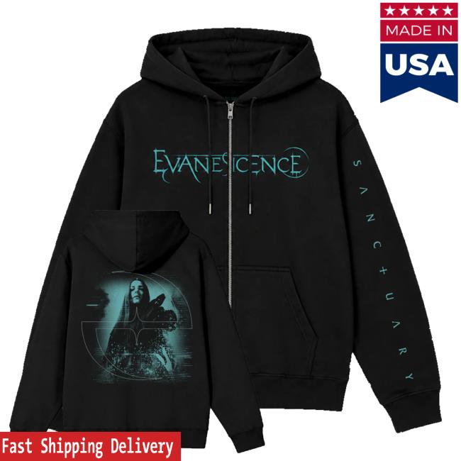 Evanescence Merch Store Shop Sanctuary Cover Zip Hoodie