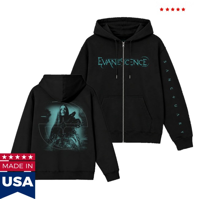 Evanescence Store Merch Sanctuary Cover Zip Hoodie