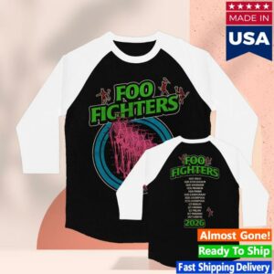 Foo Fighters Merch Shop Skeleton Lineup Raglan