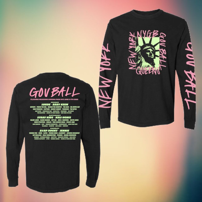 Governors Ball Music Festival Merch Store Lady Liberty Longsleeve Lineup Tee 5 Governors Ball Music Festival Merch Store Lady Liberty Longsleeve Lineup Tee