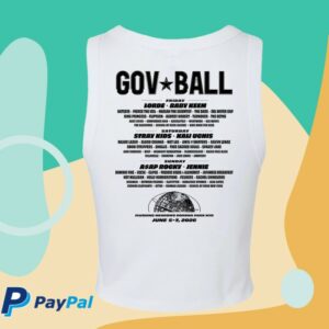 Governors Ball Music Festival Store Merch Women's Keychain Lineup Crop Tank