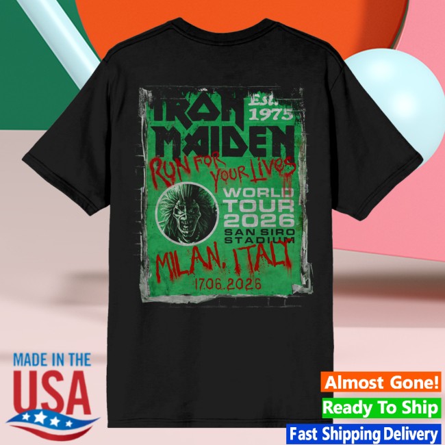 Iron Maiden Merch Store Run For Your Lives 2026 Tour Italy Tee 4 Iron Maiden Merch Store Run For Your Lives 2026 Tour Italy Tee