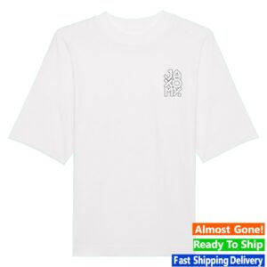 Jaxomy Merch Store Logo Blue Oversized Uni-Sex T-Shirt White