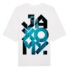 Jaxomy Merch Store Logo Blue Oversized Uni-Sex T-Shirt White