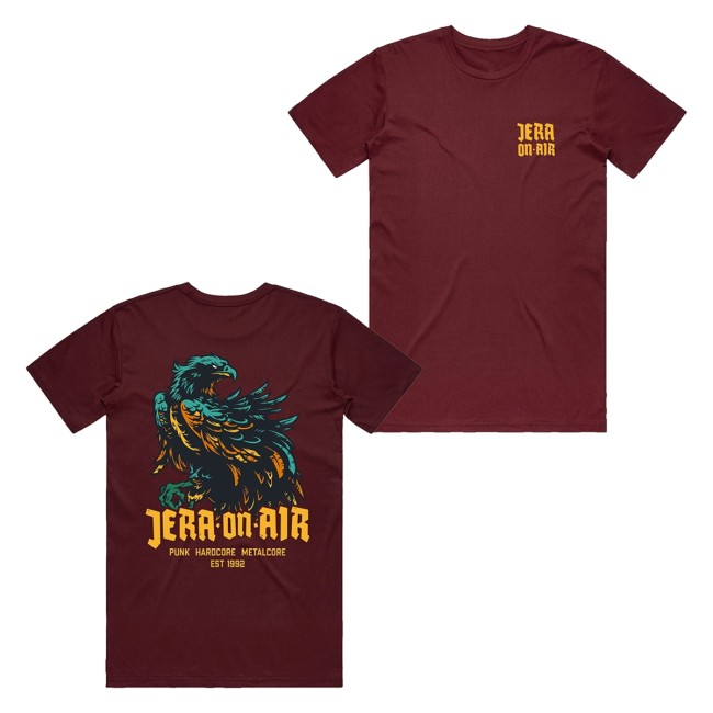 Jera On Air Merch Store Logo T-Shirt Eagle Burgundy 5 Jera On Air Merch Store Logo T-Shirt Eagle Burgundy