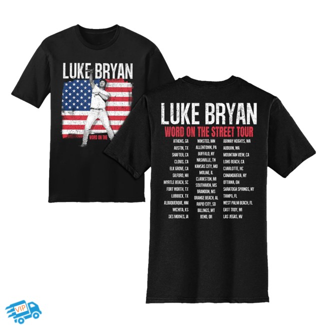 Luke Bryan Store Merch Word On The Street Flag Tour Tee 2 Luke Bryan Store Merch Word On The Street Flag Tour Tee