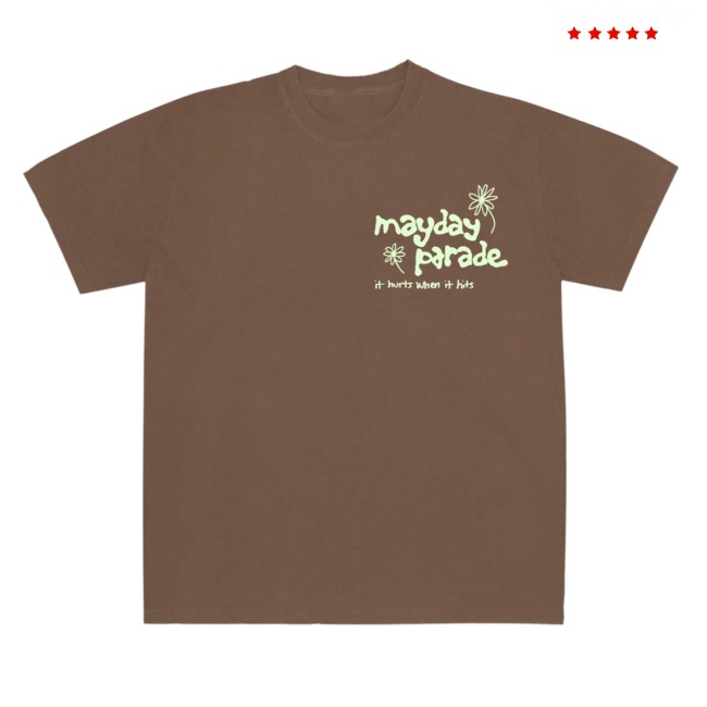 Mayday Parade Store Merch It's Fine (Puff Print) - Espresso Shirt 4 Mayday Parade Store Merch It's Fine (Puff Print) - Espresso Shirt