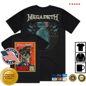 Megadeth Merch Shop Over Europe Itin Tee