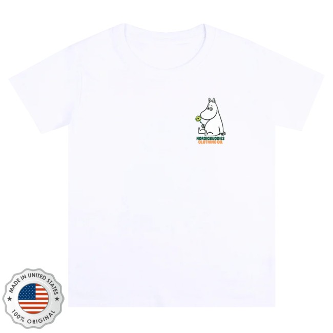 Moomin Merch Shop Moomintroll Flowers T-Shirt White