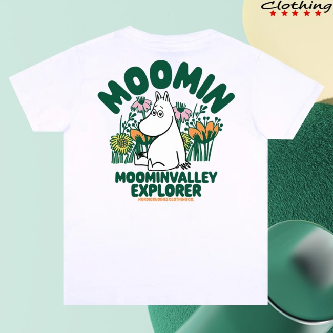 Moomin Merch Shop Moomintroll Flowers T-Shirt White