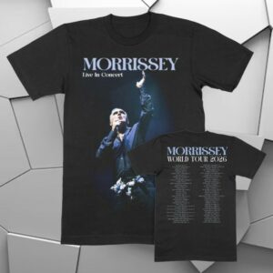 Morrissey Store Merch World Tour 2026 Flowers Black T-Shirt