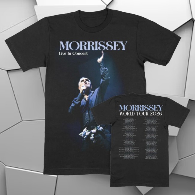 Morrissey Store Merch World Tour 2026 Flowers Black T-Shirt