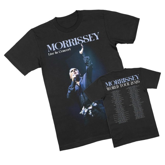 Morrissey Store Merch World Tour 2026 Flowers Black T-Shirt