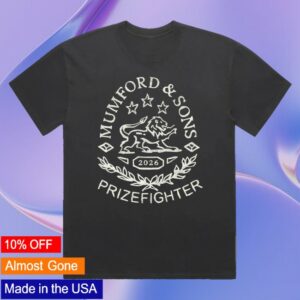 Mumford And Sons Merch Store Black Prizefighter Stamp Print Tour T-Shirt