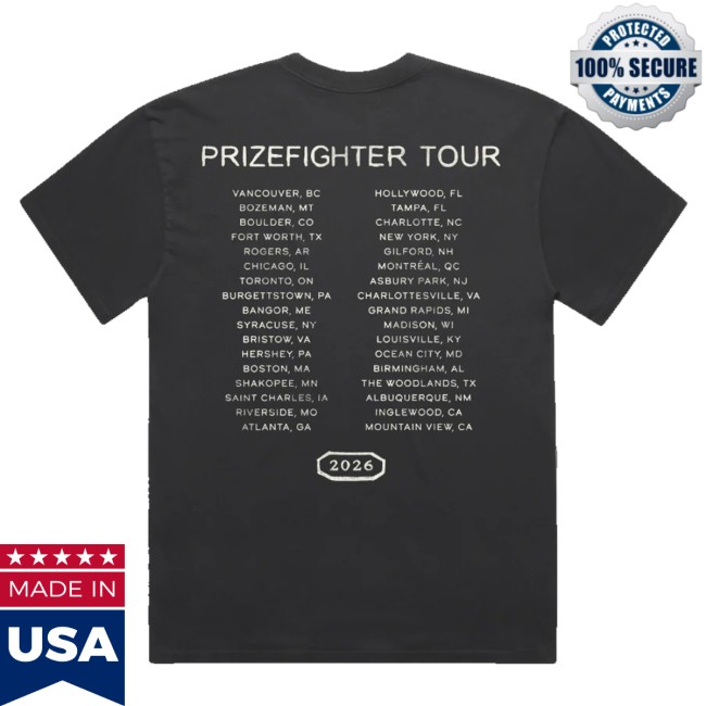 Mumford And Sons Merch Store Black Prizefighter Stamp Print Tour T-Shirt 4 Mumford And Sons Merch Store Black Prizefighter Stamp Print Tour T-Shirt