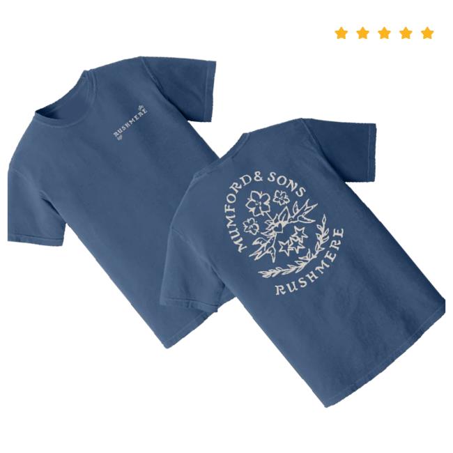 Mumford And Sons Store Merch Shop Blue Stamp Print T-Shirt 3 Mumford And Sons Store Merch Shop Blue Stamp Print T-Shirt