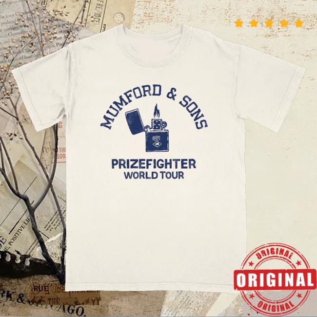 Mumford And Sons Store Merch Shop Bone Prizefighter World Tour Lighter T-Shirt 2 Mumford And Sons Store Merch Shop Bone Prizefighter World Tour Lighter T-Shirt
