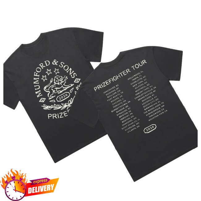 Mumford & Sons Store Merch Black Prizefighter Stamp Print Tour Shirt 7 Mumford & Sons Store Merch Black Prizefighter Stamp Print Tour Shirt