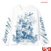 Noissey Merch Store Noissey Blue Pieta Religious Woodcut Print Long Sleeve T-Shirt White